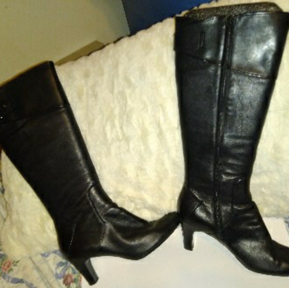 Black knee high boots